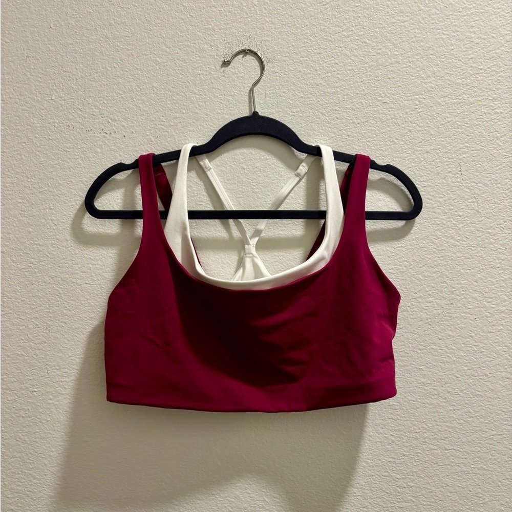 NWOT Athleta Double Up Sports Bra D-DD in Wildberry, size L - Picture 5 of 9